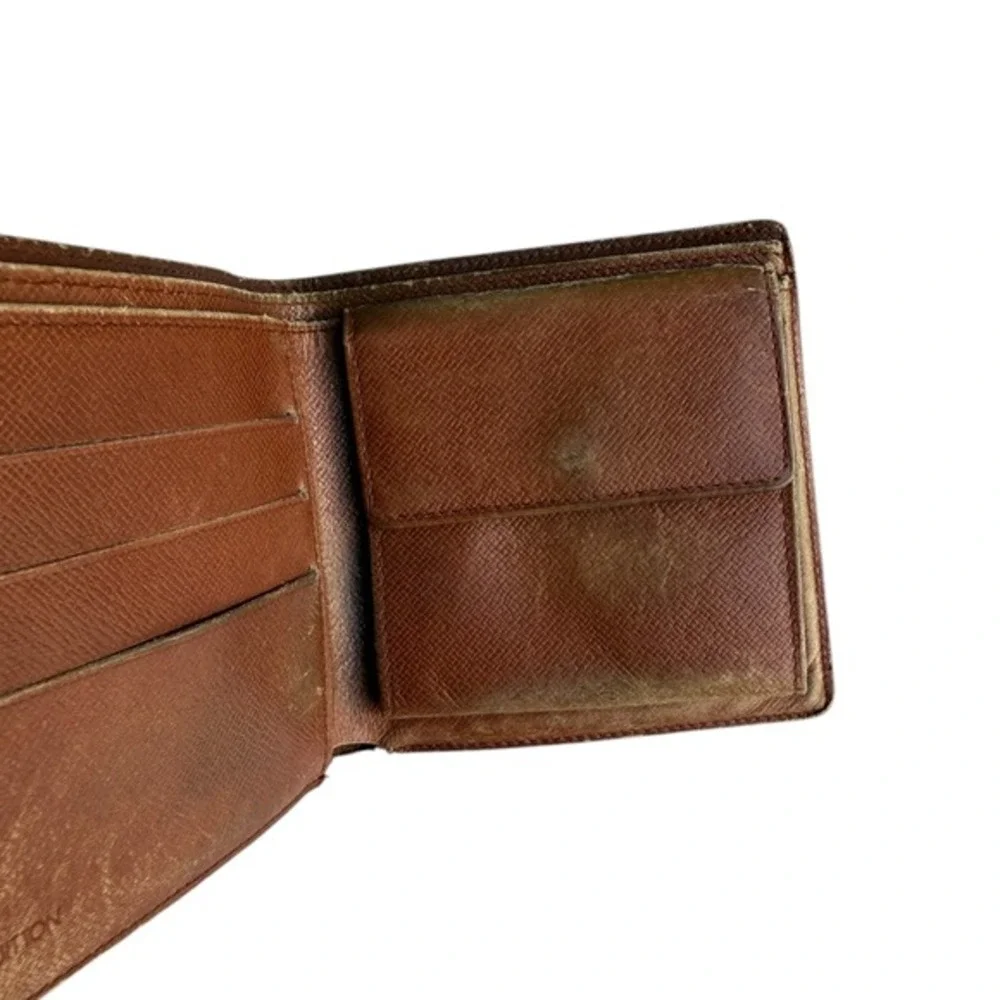 Vintage Louis Vuitton Monogram Bifold Men's Wallet Brown - Picture 7 of 10